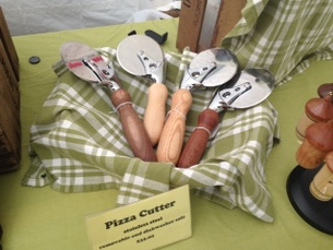 custom wooden pizza cutter